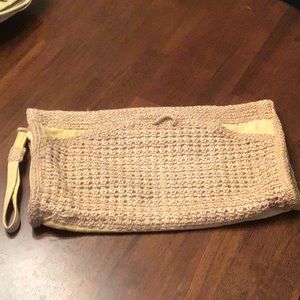 Vintage tan clutch bag
